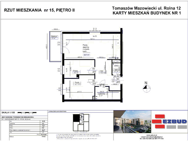 Mieszkanie w inwestycji Rolna 8/14 etap II, symbol B1/15 » nportal.pl