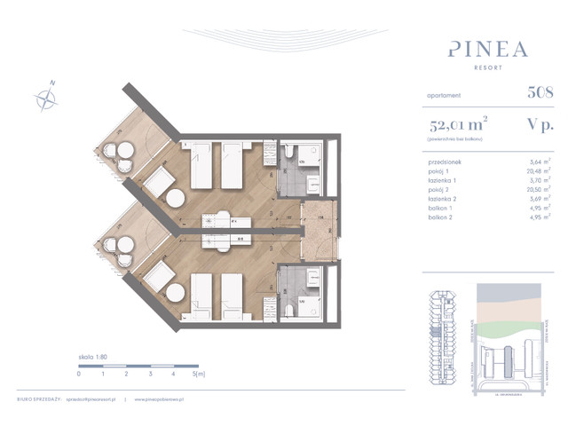 Mieszkanie w inwestycji PINEA Resort | Apartamenty inwestycyj..., budynek Pinea / apartament przy plaży, symbol 508 » nportal.pl