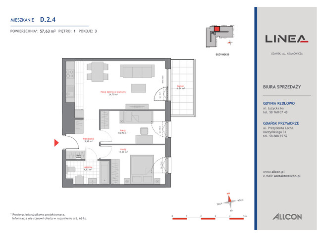 Mieszkanie w inwestycji LINEA, symbol D.2.4 » nportal.pl