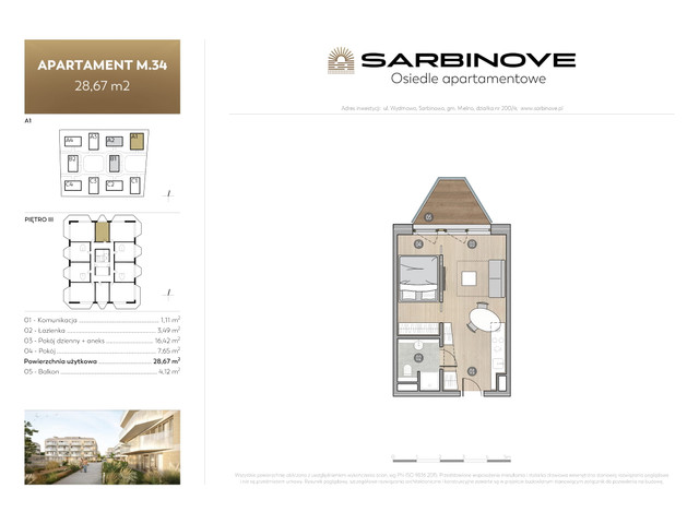 Mieszkanie w inwestycji Sarbinove Osiedle Apartamentowe, budynek Rezerwacja, symbol A1.M.34 » nportal.pl