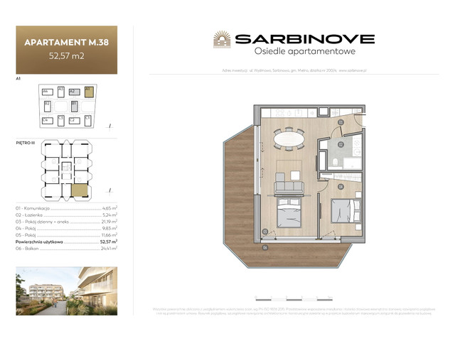 Mieszkanie w inwestycji Sarbinove Osiedle Apartamentowe, budynek Rezerwacja, symbol A1.M.38 » nportal.pl