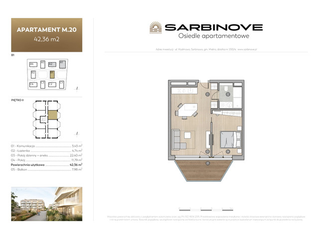 Mieszkanie w inwestycji Sarbinove Osiedle Apartamentowe, budynek Rezerwacja, symbol B1.M.20 » nportal.pl