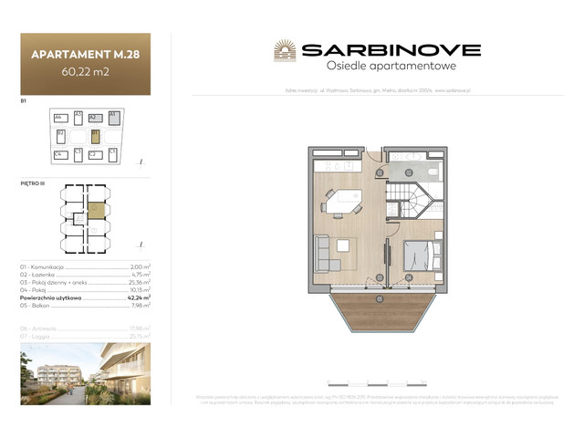 Mieszkanie w inwestycji Sarbinove Osiedle Apartamentowe, budynek Rezerwacja, symbol B1.M.28 » nportal.pl