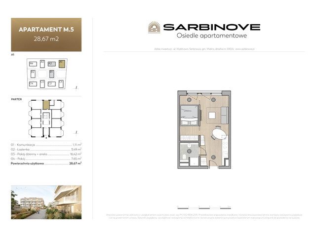 Mieszkanie w inwestycji Sarbinove Osiedle Apartamentowe, budynek Rezerwacja, symbol A1.M.5 » nportal.pl