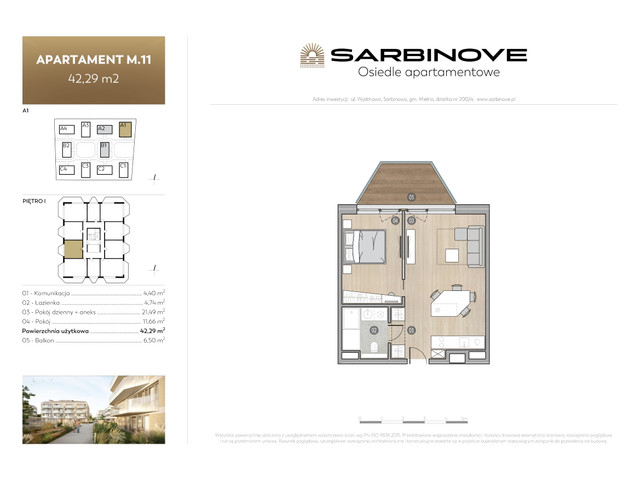 Mieszkanie w inwestycji Sarbinove Osiedle Apartamentowe, symbol A1.M.11 » nportal.pl