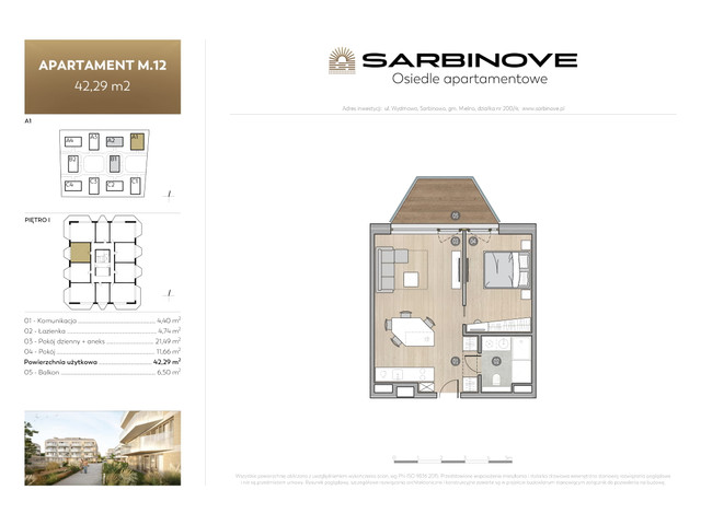 Mieszkanie w inwestycji Sarbinove Osiedle Apartamentowe, symbol A1.M.12 » nportal.pl