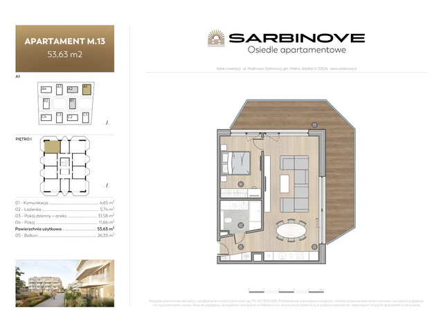 Mieszkanie w inwestycji Sarbinove Osiedle Apartamentowe, symbol A1.M.13 » nportal.pl
