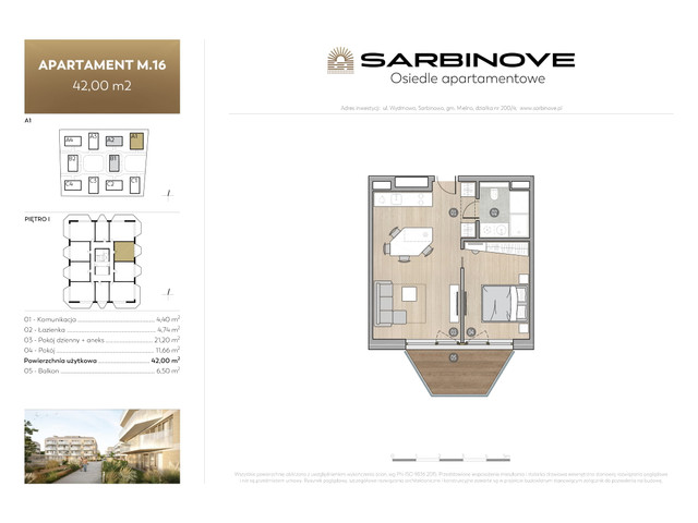 Mieszkanie w inwestycji Sarbinove Osiedle Apartamentowe, symbol A1.M.16 » nportal.pl