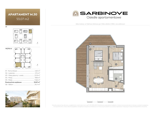 Mieszkanie w inwestycji Sarbinove Osiedle Apartamentowe, symbol A1.M.30 » nportal.pl