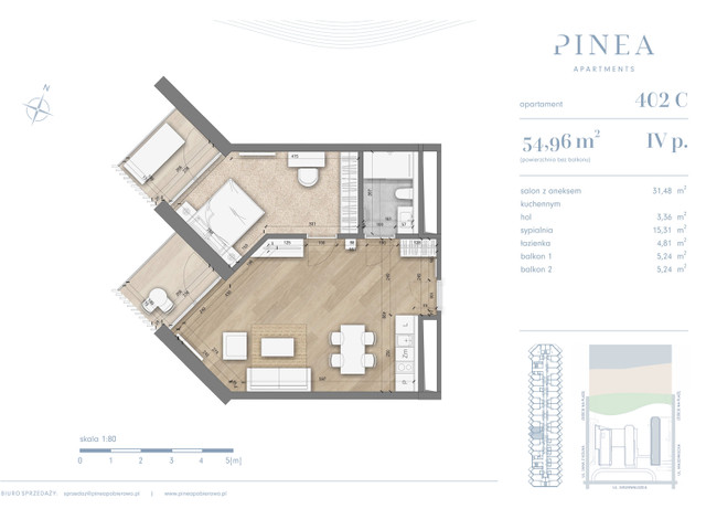 Mieszkanie w inwestycji PINEA Resort | Apartamenty inwestycyj..., symbol 402 » nportal.pl