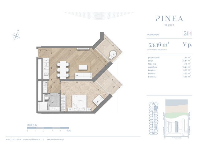 Mieszkanie w inwestycji PINEA Resort | Apartamenty inwestycyj..., symbol 514 » nportal.pl