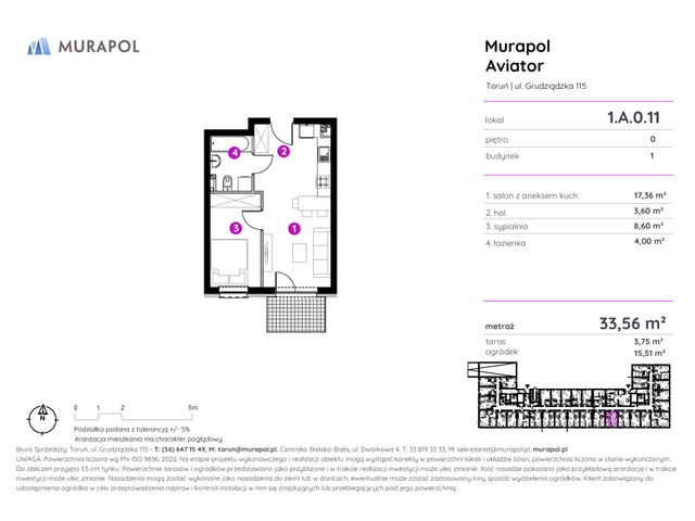 Mieszkanie w inwestycji Murapol Aviator, symbol 1.A.0.11 » nportal.pl
