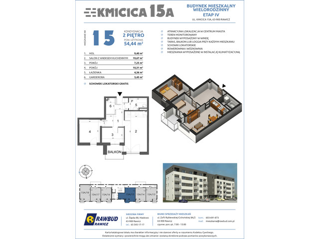 Mieszkanie w inwestycji Kmicica 15 A Etap II, symbol 15 » nportal.pl