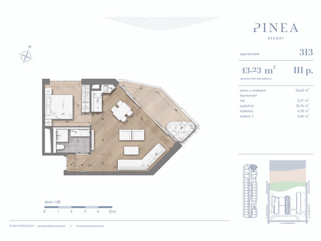 Mieszkanie w inwestycji PINEA Apartments | Apartamenty tuż pr..., budynek Pinea / apartament przy plaży, symbol 313 » nportal.pl