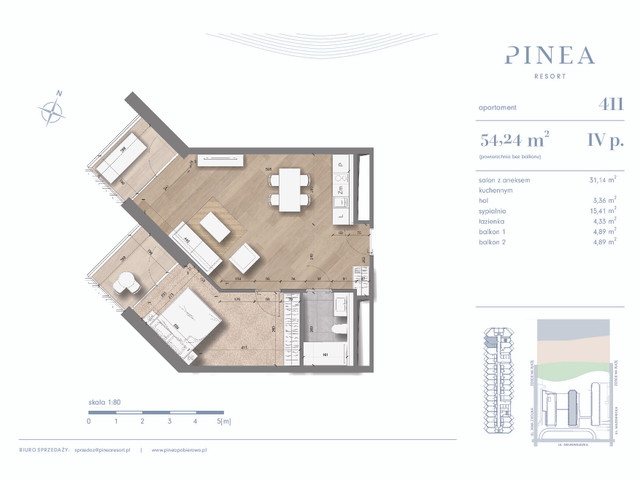 Mieszkanie w inwestycji PINEA Apartments | Apartamenty tuż pr..., budynek Pinea / apartament przy plaży, symbol 411 » nportal.pl