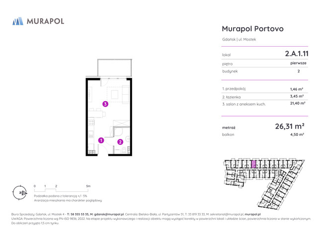 Mieszkanie w inwestycji Murapol Portovo, symbol 2.A.1.11 » nportal.pl
