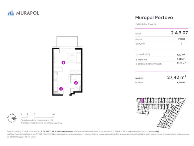 Mieszkanie w inwestycji Murapol Portovo, symbol 2.A.3.07 » nportal.pl