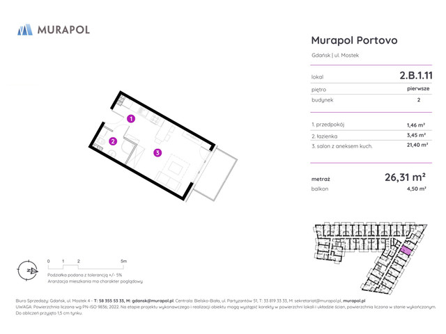 Mieszkanie w inwestycji Murapol Portovo, symbol 2.B.1.11 » nportal.pl