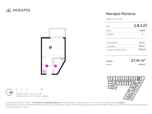 Mieszkanie w inwestycji Murapol Portovo, symbol 2.B.3.07 » nportal.pl
