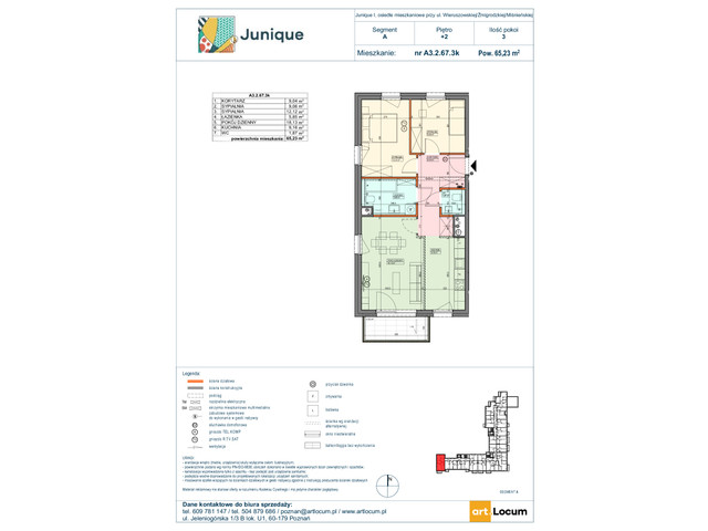 Mieszkanie w inwestycji JUNIQUE, budynek Promocja, symbol A3.2.67.3k » nportal.pl