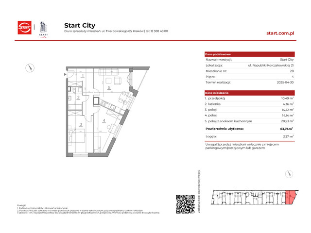 Mieszkanie w inwestycji Start City Etap IV, symbol 21/28 » nportal.pl