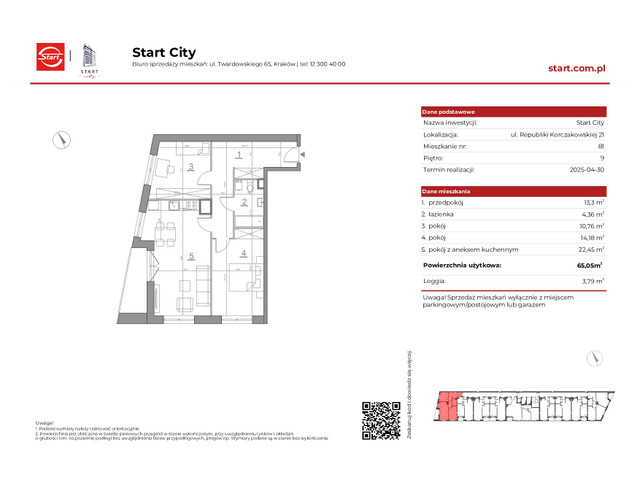 Mieszkanie w inwestycji Start City Etap IV, symbol 21/81 » nportal.pl