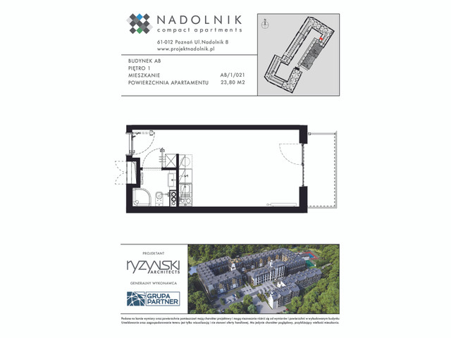 Mieszkanie w inwestycji Nadolnik Compact Apartments, symbol AB.1.021 » nportal.pl