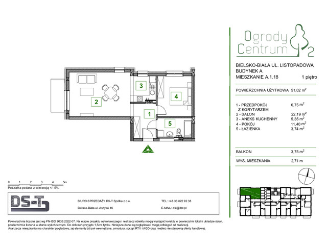 Mieszkanie w inwestycji Ogrody Centrum 2, symbol A.1.18 » nportal.pl