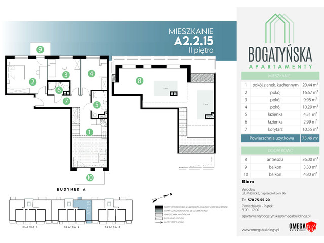 Mieszkanie w inwestycji Bogatyńska Apartamenty, budynek PROMOCJA!, symbol A2.2.15 » nportal.pl