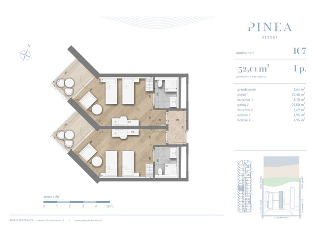Mieszkanie w inwestycji PINEA Apartments | Apartamenty tuż pr..., symbol 107 » nportal.pl