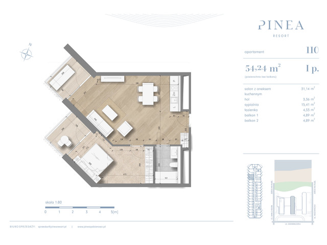 Mieszkanie w inwestycji PINEA Apartments | Apartamenty tuż pr..., symbol 110 » nportal.pl