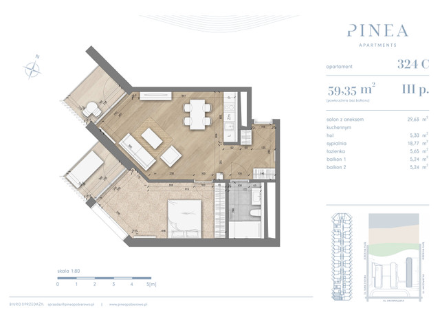 Mieszkanie w inwestycji PINEA Apartments | Apartamenty tuż pr..., symbol 324 » nportal.pl