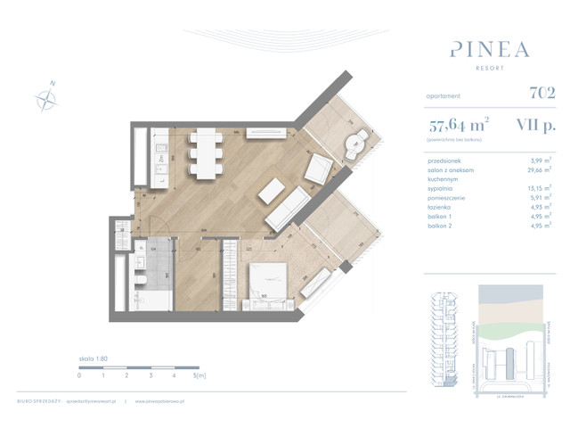 Mieszkanie w inwestycji PINEA Apartments | Apartamenty tuż pr..., symbol 702 » nportal.pl