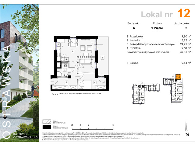 Mieszkanie w inwestycji Ostrawska 1, symbol A_M12 » nportal.pl