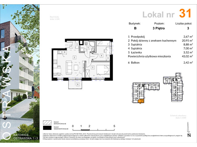 Mieszkanie w inwestycji Ostrawska 1, symbol B_M31 » nportal.pl