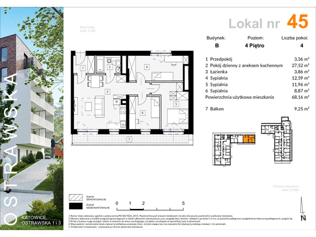 Mieszkanie w inwestycji Ostrawska 1, symbol B_M45 » nportal.pl