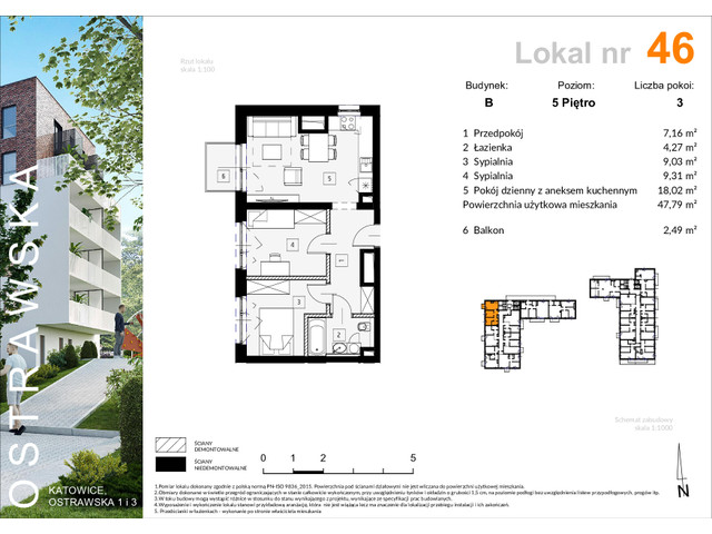 Mieszkanie w inwestycji Ostrawska 1, symbol B_M46 » nportal.pl