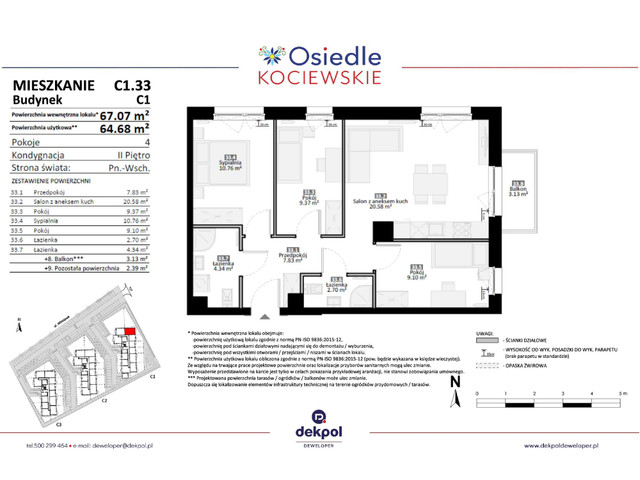 Mieszkanie w inwestycji Osiedle Kociewskie etap III, symbol C1.33 » nportal.pl