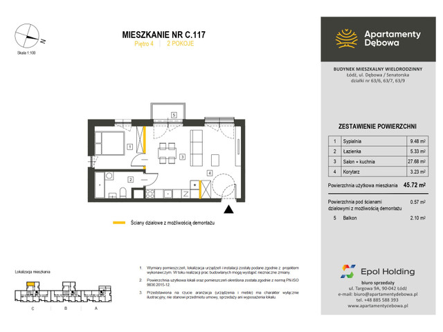 Mieszkanie w inwestycji Apartamenty Dębowa, symbol C.117 » nportal.pl