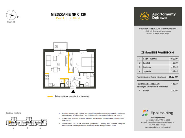 Mieszkanie w inwestycji Apartamenty Dębowa, symbol C.126 » nportal.pl