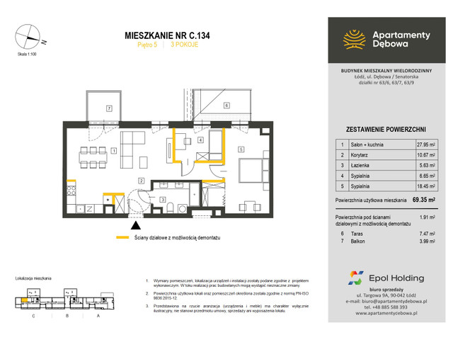 Mieszkanie w inwestycji Apartamenty Dębowa, budynek Rezerwacja, symbol C.134 » nportal.pl