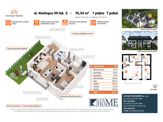 Mieszkanie w inwestycji Kwitnące Osiedle, budynek 2 lokale- 76,34 + 70,18 m2 - bezczynszowe, symbol 39/2 » nportal.pl