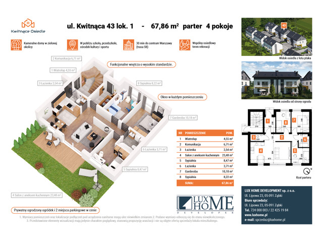 Mieszkanie w inwestycji Kwitnące Osiedle, budynek Z ogródkiem - 2 miejsca parkingowe- kredyt 2%, symbol 43/1 » nportal.pl