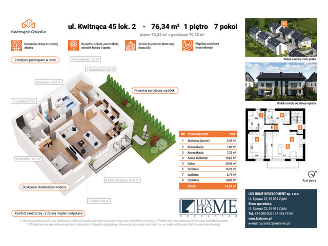 Mieszkanie w inwestycji Kwitnące Osiedle, budynek 2-poziomowe - własny ogródek - kredyt 2%, symbol 45/2 » nportal.pl