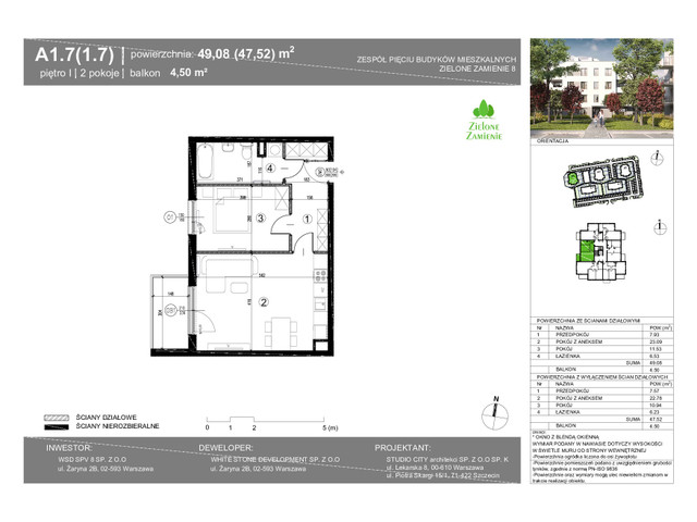 Mieszkanie w inwestycji Zielone Zamienie Etap VIII, symbol A1_7 » nportal.pl