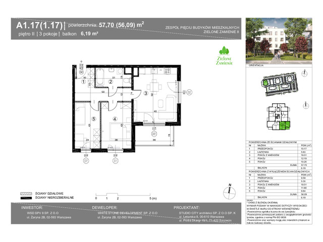 Mieszkanie w inwestycji Zielone Zamienie Etap VIII, symbol A1_17 » nportal.pl