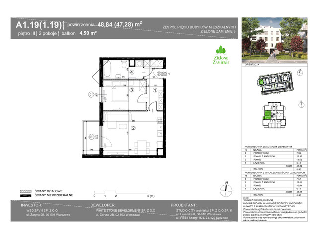 Mieszkanie w inwestycji Zielone Zamienie Etap VIII, symbol A1_19 » nportal.pl