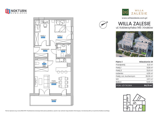 Mieszkanie w inwestycji Willa Zalesie, symbol B_1_24 » nportal.pl