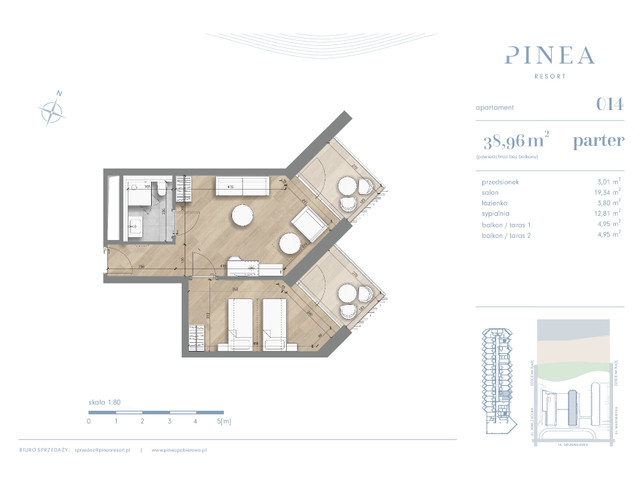 Mieszkanie w inwestycji PINEA Apartments | Apartamenty tuż pr..., budynek Pinea / apartament przy plaży, symbol 14 » nportal.pl