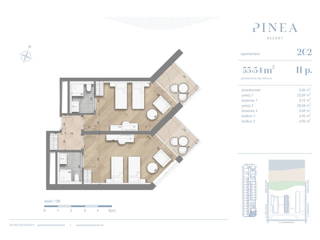 Mieszkanie w inwestycji PINEA Apartments | Apartamenty tuż pr..., budynek Apartament, symbol 202 » nportal.pl